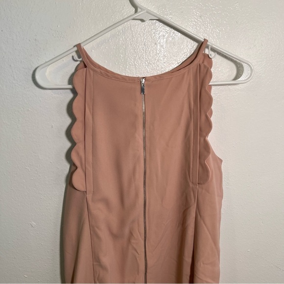 Ann Taylor Sleeveless Shift Dress Dusty Rose Scalloped 12P - Picture 6 of 10